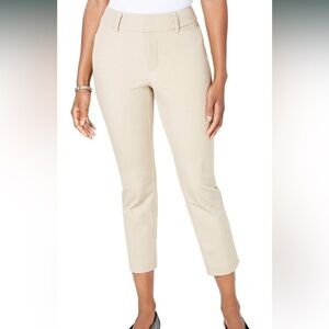 NWT Charter Club Petites Newport Tummy-Control Cropped Pants Size 4P Sedona Dust